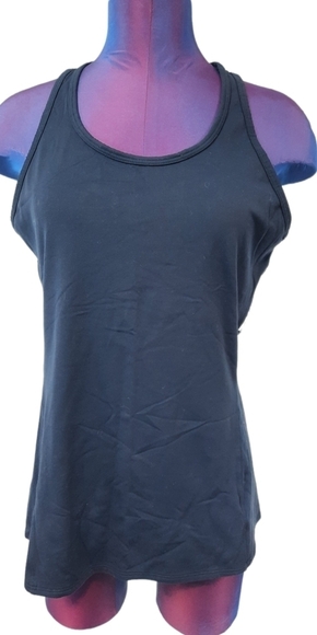 Athleta Mixed Inversion Tank Navy & White Cheeta Print Yoga Size Medium Women's - Picture 2 of 8